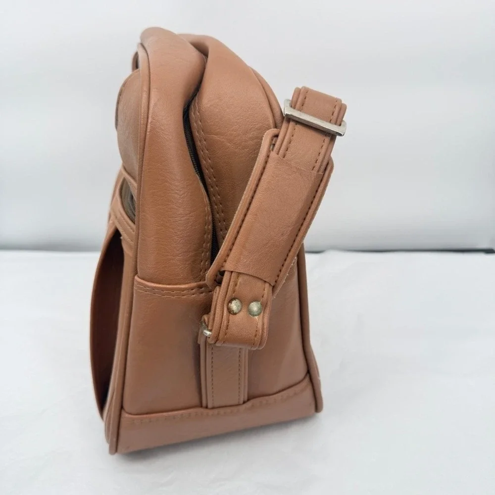 Vintage Samsonite Concord Shoulder Bag VTG Tan Faux Leather Travel Luggage